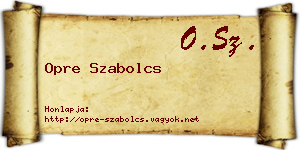 Opre Szabolcs névjegykártya